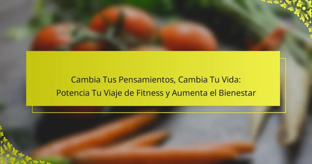 Cambia Tus Pensamientos, Cambia Tu Vida: Potencia Tu Viaje de Fitness y Aumenta el Bienestar