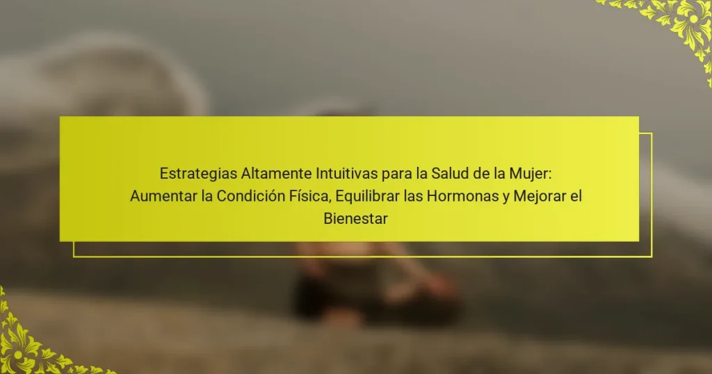 Estrategias Altamente Intuitivas para la Salud de la Mujer: Aumentar la Condición Física, Equilibrar las Hormonas y Mejorar el Bienestar