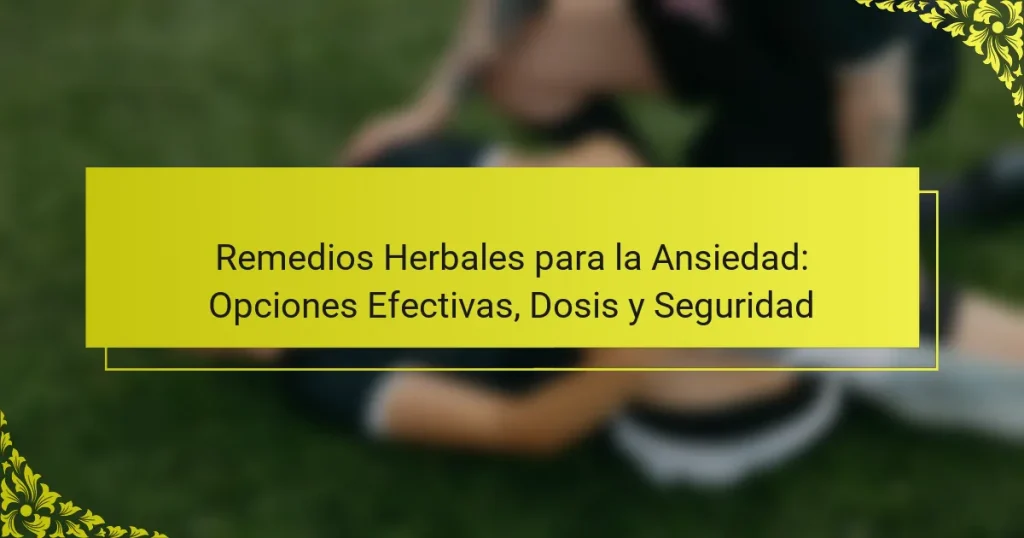 Remedios Herbales para la Ansiedad: Opciones Efectivas, Dosis y Seguridad