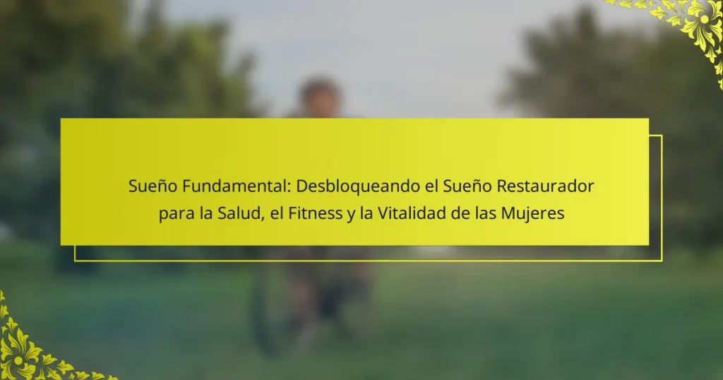 Sueño Fundamental: Desbloqueando el Sueño Restaurador para la Salud, el Fitness y la Vitalidad de las Mujeres