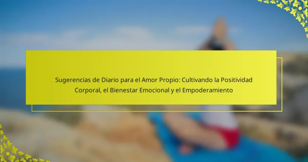Sugerencias de Diario para el Amor Propio: Cultivando la Positividad Corporal, el Bienestar Emocional y el Empoderamiento